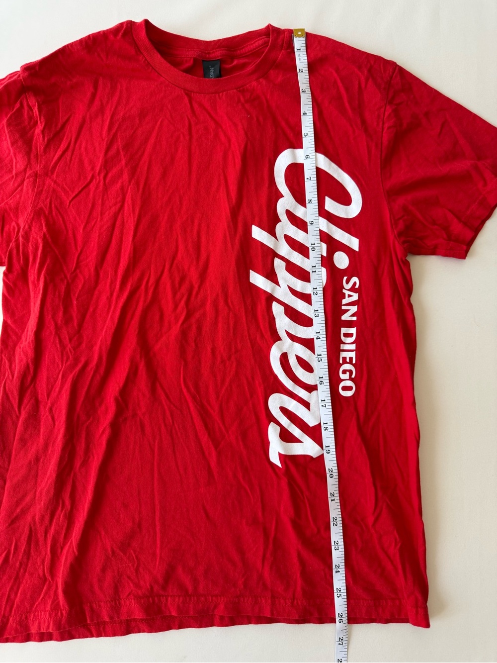Gildan Red San Diego Clippers Vertical Logo Tee - Picture 6 of 8